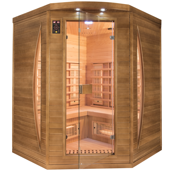 Sauna infrarouge pour 4 personnes en épicéa du canada avec éclairage LED à Manosque 04