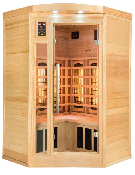 Sauna infrarouge pour 2/3 personnes design avec deux angles avec émetteurs QUARTZ à Lauris 84