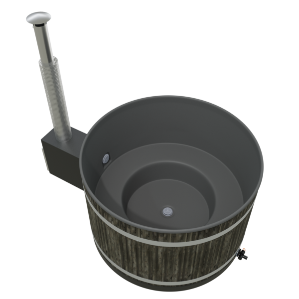 Bain nordique haut de gamme black edition cuve et habillage noir style chic et épuré avec lames étroites à Briançon dans le 05