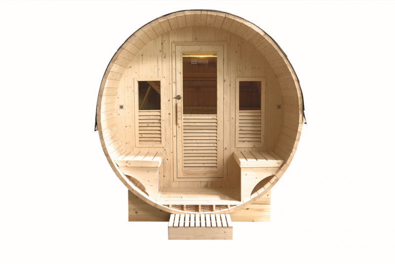 Sauna extérieur avec terrasse intégrée à Lacoste dans le Vaucluse