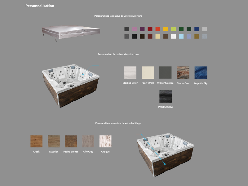 Personnalisation complète de votre spa pour un modèle qui vous ressemble 