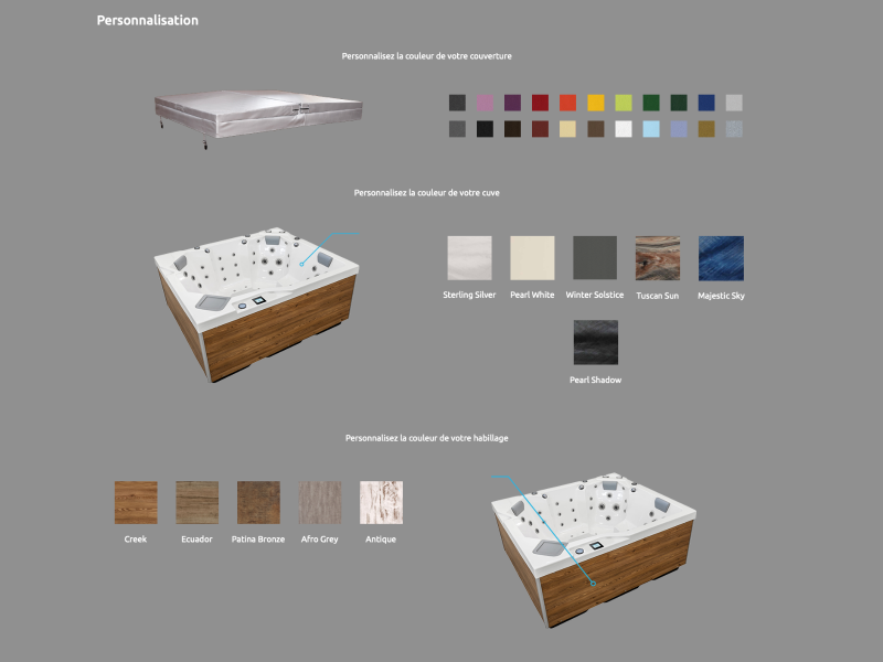 Spa entièrement personnalisable à 100% pour un spa qui vous ressemble Spa rigide acrylique 5 places modèle Prestige Saphire avec jets hydromassage et chromothérapie de la marque Holl's à Gap dans les Hautes Alpes 05