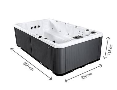 Dimensions du spa de nage EASY POOL à Briançon