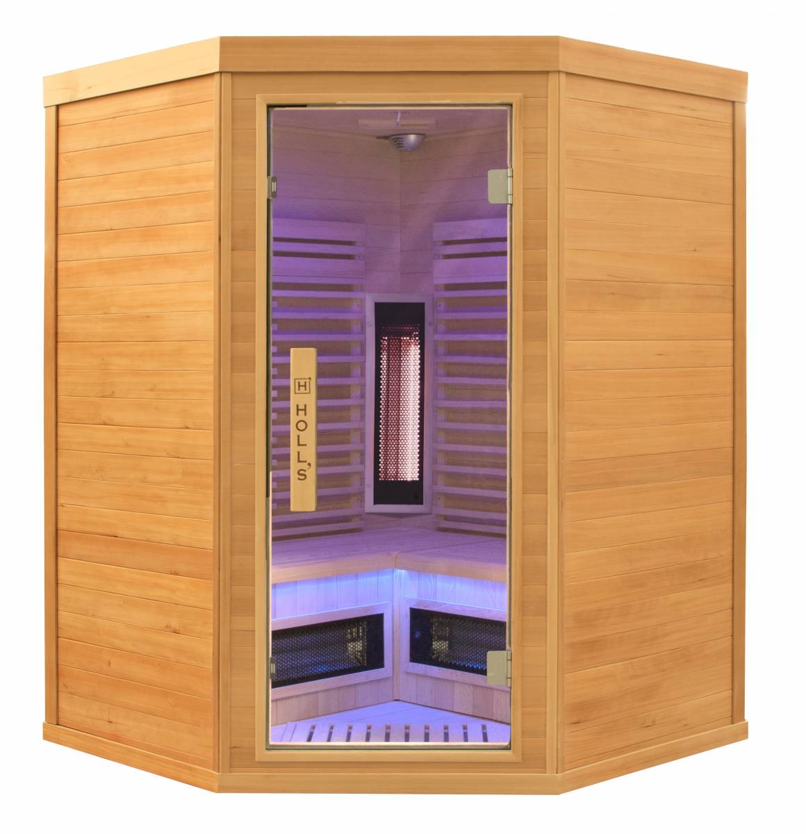 Sauna infrarouge pour 3 à 4 personnes modèle Purewave 3C avec design façade deux angles à sisteron