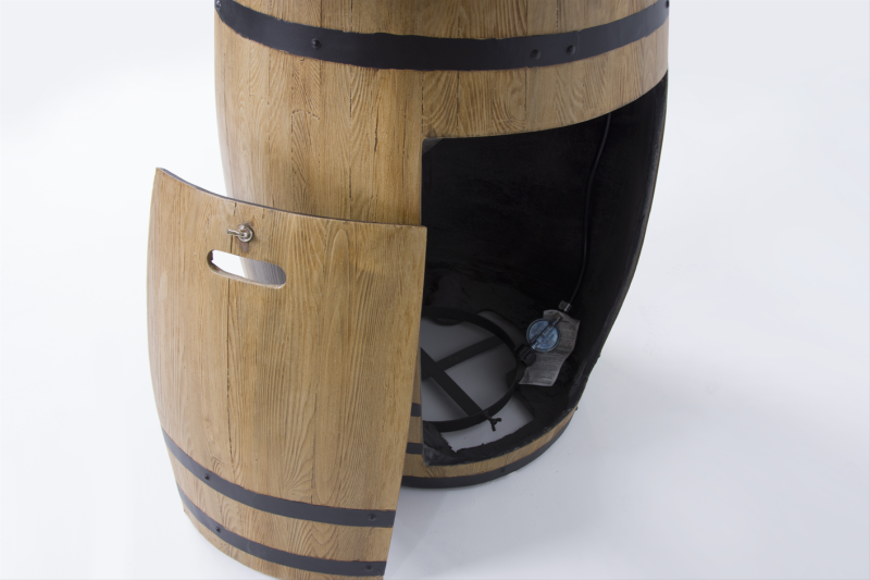 Modèle brasero style barrique en béton fibré avec facilité d'accès pour le changement du gaz à Sisteron 04