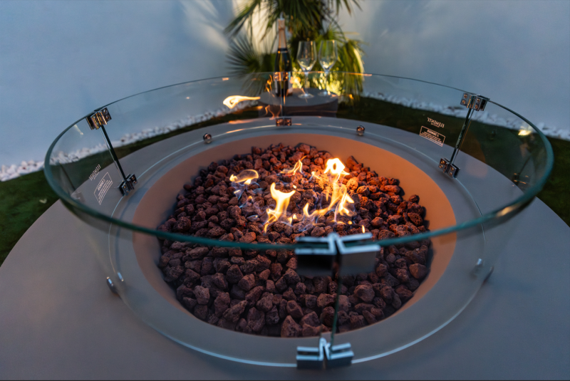 Brasero de type bol Lunar Bowl avec verre de sécurité trempé qui vous garanti une protection thermique pour poser vos boissons ou tapas à Mallemort 13