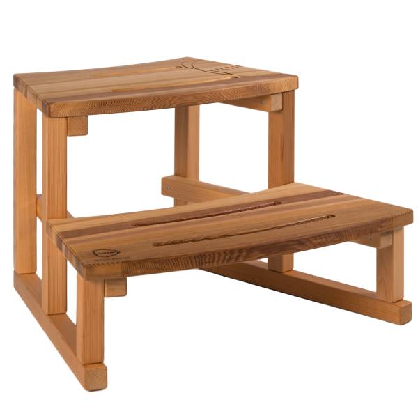 Marche arrondie Red Cedar ou Thermowood pour bain nordique