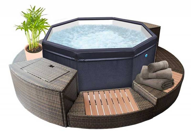 Mobilier pour spa octogonal inérieur ou extérieur à Digne les bains 04